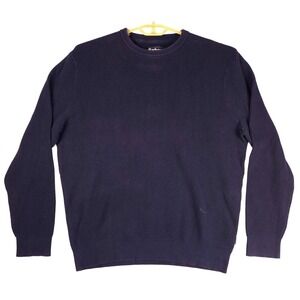 Barbour‎ Fjord Crew Neck Waffle Knit Sweater Men's XXL Navy Cotton Blend